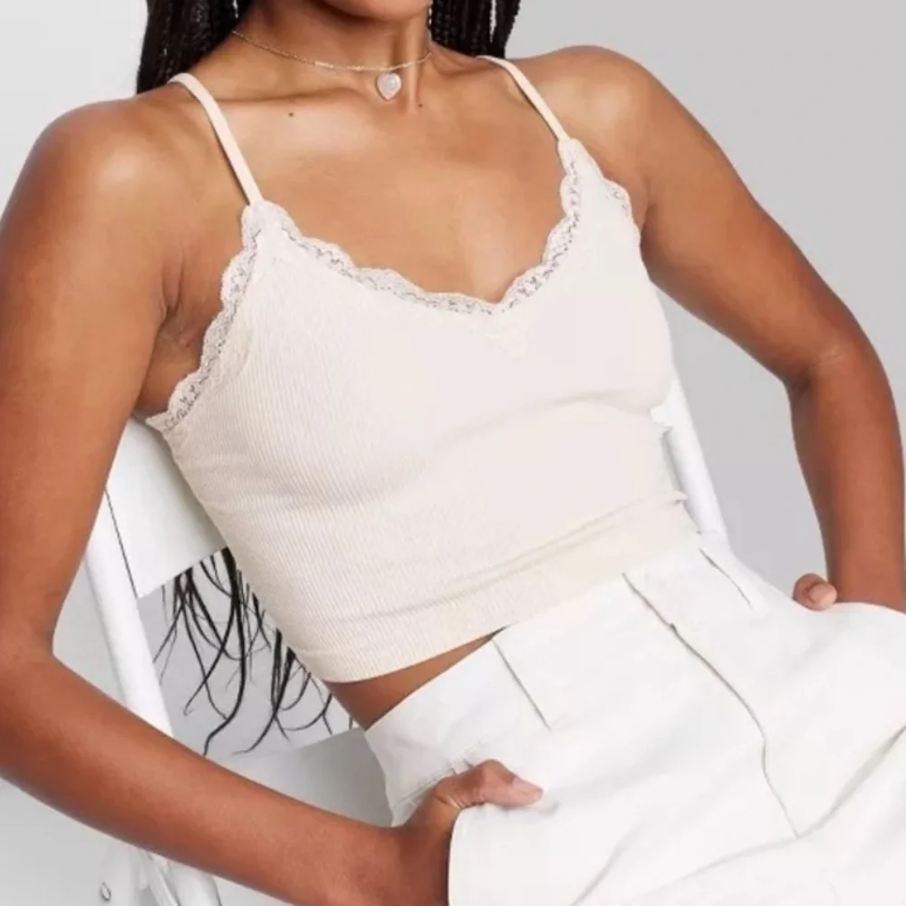wild fable off-white lace trim seamless tank top - Picture 2 of 9